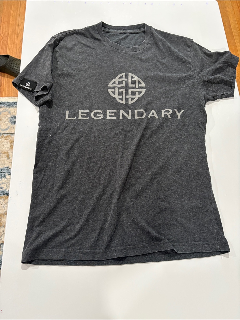 Legendary Charcoal Gray Logo Short Sleeve Tee